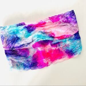 NEW VS VICTORIAS SECRET Blue Pink Purple Pastel Neon Lace Bra Bandeau Crop Top S